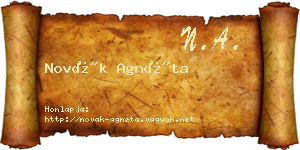 Novák Agnéta névjegykártya